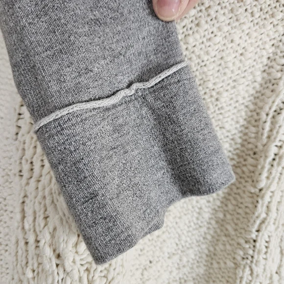 Anthropologie's Dolan Parknit Contrast Gray Jersey & Ivory Chunky Cable Knit Tee - Picture 10 of 11